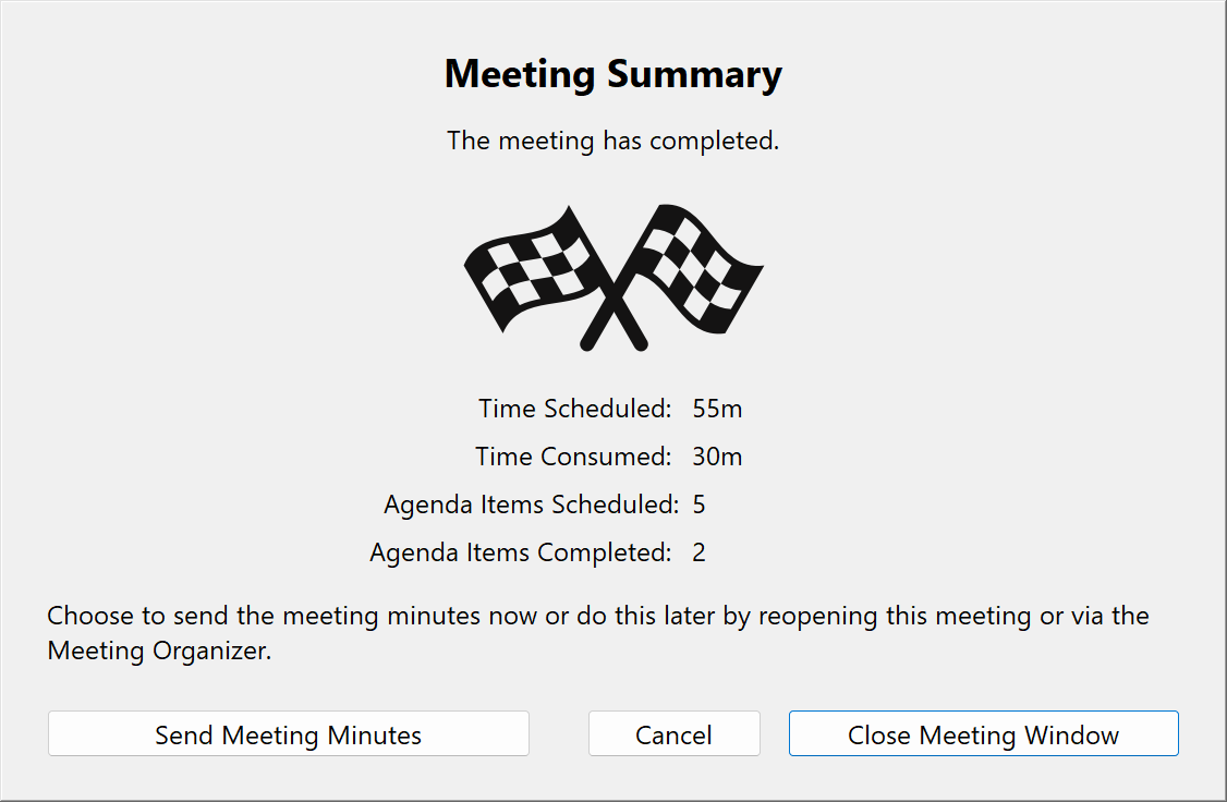 Meeting Summary Dialog